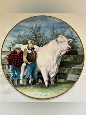 Funny Vintage Cow Plate “Oh… That’s A Lot of Bull” Farm Decor Humor Wall Art